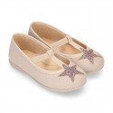 Autumn winter little T-strap Mary Jane shoes with STARS DESIGN.