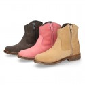 Ankle boot shoes in suede leather with fringed detail.