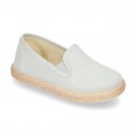 Cotton canvas SLIP ON espadrille shoes for kids.