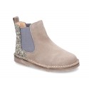 New suede leather ankle boots with MELANGE GLITTER.