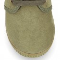 Kids canvas Casual Bootie shoes with laces.
