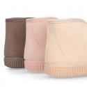 Kids canvas Casual Bootie shoes with laces in pastel colors.