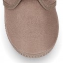 Kids canvas Casual Bootie shoes with laces in pastel colors.