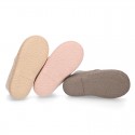 Kids canvas Casual Bootie shoes with laces in pastel colors.