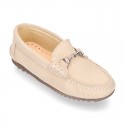 New Moccasin shoes with stirrup in pastel colors.