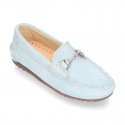 New Moccasin shoes with stirrup in pastel colors.