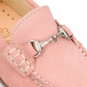 New Moccasin shoes with stirrup in pastel colors.