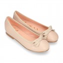 New Extra soft leather ballet flats with ribbon.