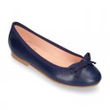 New Extra soft leather ballet flats with ribbon.