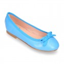 New Extra soft leather ballet flats with ribbon.