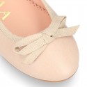 New Extra soft leather ballet flats with ribbon.