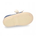 Spring summer canvas Laces up shoes espadrille style with ties closure.