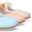 SOFT nappa leather little girl Mary Jane shoes angel style in pastel colors.