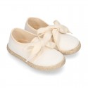 Spring summer STRIPES cotton canvas Laces up shoes espadrille style with ties closure.