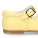 Nappa leather little Girl Mary Jane shoes with buckle fastening in seasonal colors.