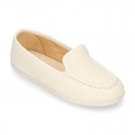 CEREMONY linen canvas Moccasin shoes.