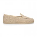 CEREMONY linen canvas Moccasin shoes.