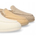 CEREMONY linen canvas Moccasin shoes.