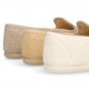 CEREMONY linen canvas Moccasin shoes.