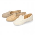 CEREMONY linen canvas Moccasin shoes.