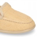 CEREMONY linen canvas Moccasin shoes.