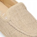 CEREMONY linen canvas Moccasin shoes.