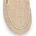 CEREMONY linen canvas Moccasin shoes.