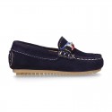 NEW suede leather Moccasin shoes with stirrup detail for little boys.