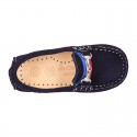 NEW suede leather Moccasin shoes with stirrup detail for little boys.