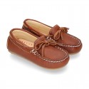 EXTRA SOFT nappa leather Moccasin shoes with bows for little kids.