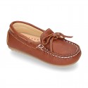 EXTRA SOFT nappa leather Moccasin shoes with bows for little kids.