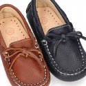 EXTRA SOFT nappa leather Moccasin shoes with bows for little kids.