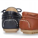 EXTRA SOFT nappa leather Moccasin shoes with bows for little kids.