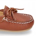 EXTRA SOFT nappa leather Moccasin shoes with bows for little kids.