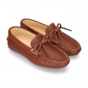 EXTRA SOFT nappa leather moccasin shoes with bows.