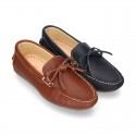 EXTRA SOFT nappa leather moccasin shoes with bows.