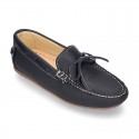 EXTRA SOFT nappa leather moccasin shoes with bows.