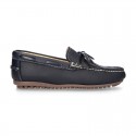 EXTRA SOFT nappa leather moccasin shoes with bows.