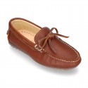 EXTRA SOFT nappa leather moccasin shoes with bows.