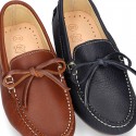 EXTRA SOFT nappa leather moccasin shoes with bows.