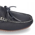 EXTRA SOFT nappa leather moccasin shoes with bows.
