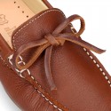 EXTRA SOFT nappa leather moccasin shoes with bows.