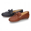 EXTRA SOFT nappa leather moccasin shoes with bows.