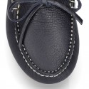 EXTRA SOFT nappa leather moccasin shoes with bows.