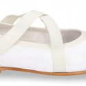 METALLIC SOFT SUEDE leather Ballet flat shoes dancer style with square toe cap.