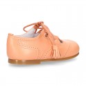 Nappa leather ENGLISH style shoes with laces with tassels in FASHION colors.