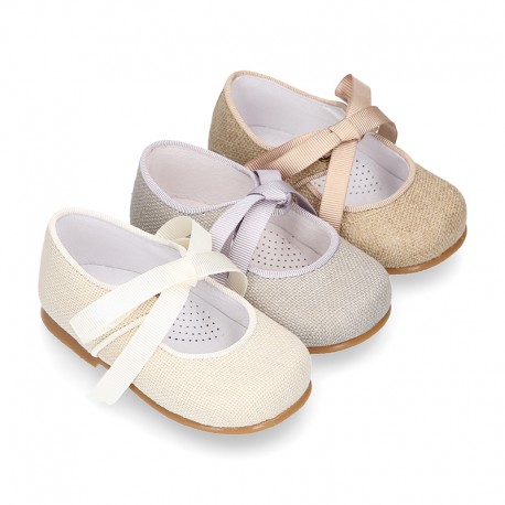 CEREMONY LINEN Little Mary Jane shoes angel style for little girls.