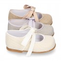 CEREMONY LINEN Little Mary Jane shoes angel style for little girls.