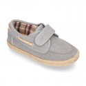 WASHED Cotton Canvas kids Boat shoes espadrille style laceless.