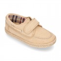 WASHED Cotton Canvas kids Boat shoes espadrille style laceless.